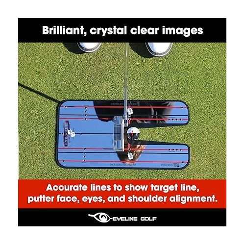  EyeLine Golf Patented Putting Mirror Training Aid - Portable Putting Trainer for Games Drills, As seen on PGA Tour, Made in USA, Use Outdoors or Indoors, Mirror Size 9.25 x 17.5 in.