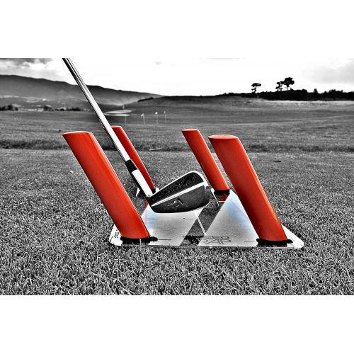  EyeLine Golf Speed Trap 1.0 - Unbreakable Base, Red Speed Rods and Carry Bag; Shape Shots and Eliminate a Slice or Hook - Made in USA (2018 Version)