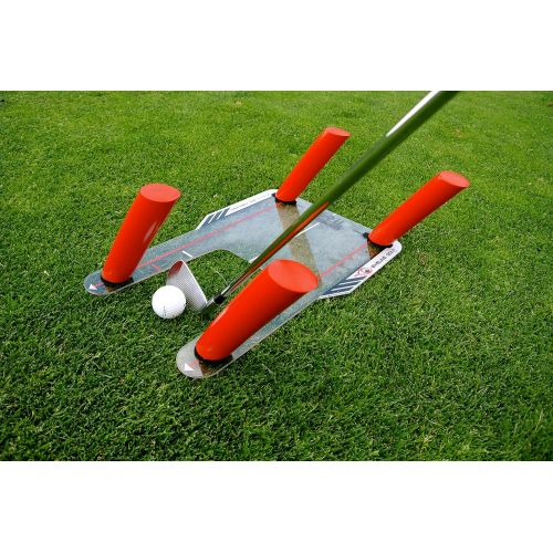  EyeLine Golf Speed Trap 1.0 - Unbreakable Base, Red Speed Rods and Carry Bag; Shape Shots and Eliminate a Slice or Hook - Made in USA (2018 Version)