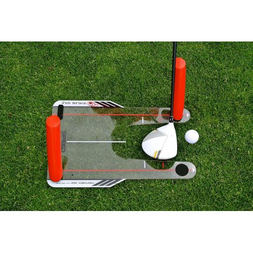  EyeLine Golf Speed Trap 1.0 - Unbreakable Base, Red Speed Rods and Carry Bag; Shape Shots and Eliminate a Slice or Hook - Made in USA (2018 Version)