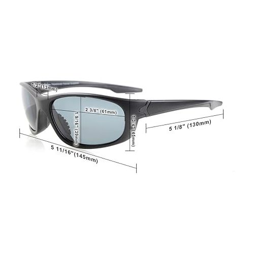  Eyekepper Polarized Bifocal Sport Sunglasses White Frame Grey Lens +2.0