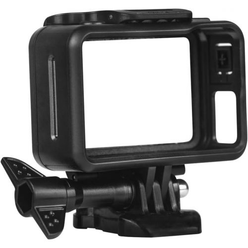  [아마존베스트]Eyeon 3 in 1 Camera Frame Case with Silicone Lens Cap 9H 2.5D Curved Tempered Glass Front and Back Screen Protector Lens Protector for DJI OSMO Action Accessory Kit