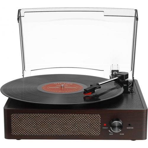  Eyesen Bluetooth Turntable Vinyl Record Player with Built-in Speakers Vintage 3 Speed LP Player with RCA Line Out AUX in Headphone Jack