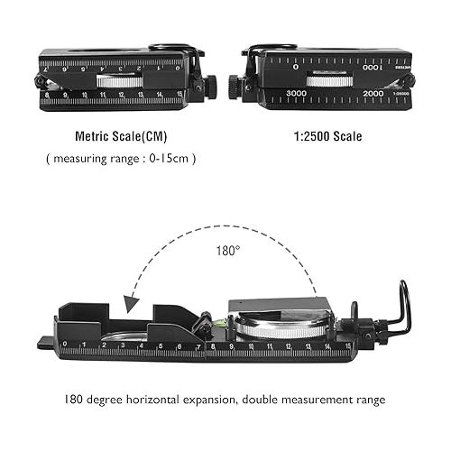  Eyeskey Multifunctional Military Sighting Navigation Compass with Inclinometer | Impact Resistant & Waterproof Compass for Hiking, Camping