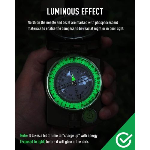  [아마존 핫딜]  [아마존핫딜]Eyeskey Multifunctional Military Lensatic Tactical Compass | Impact Resistant and Waterproof |Metal Sighting Navigation Compasses for Hiking, Camping, Motoring, Boating, Boy Scout