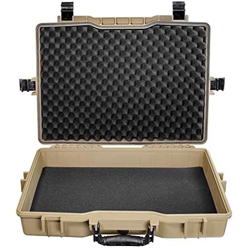  Eylar Large 22 inch Protective, Camera, Tools, Equipment Laptop Hard Case Waterproof w/ 3 Layers Foam (Tan FDE)