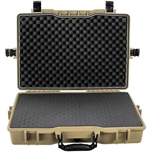  Eylar Large 22 inch Protective, Camera, Tools, Equipment Laptop Hard Case Waterproof w/ 3 Layers Foam (Tan FDE)