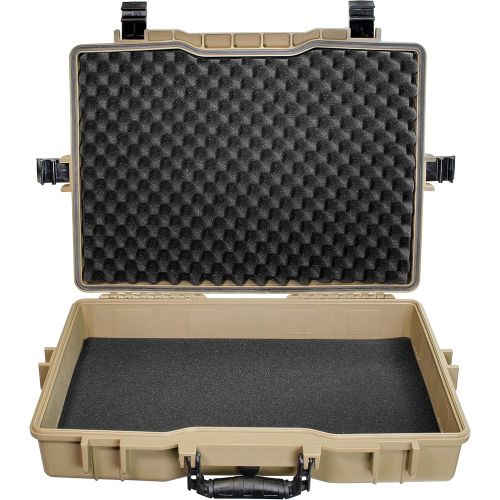  Eylar Large 22 inch Protective, Camera, Tools, Equipment Laptop Hard Case Waterproof w/ 3 Layers Foam (Tan FDE)