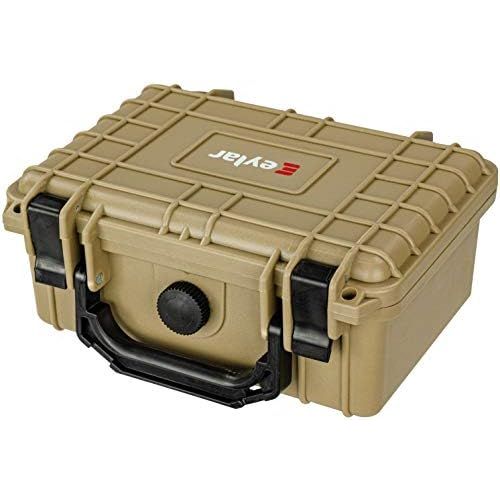  Eylar Protective Gear and Camera Hard Case Water & Shock Proof w/ Foam TSA Approved 8.12 inch 6.56 inch 3.56 inch (Tan)