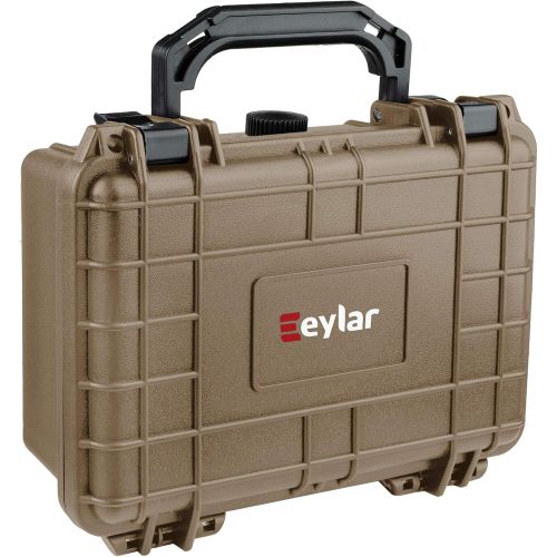  Eylar Protective Gear and Camera Hard Case Water & Shock Proof w/ Foam TSA Approved 8.12 inch 6.56 inch 3.56 inch (Tan)