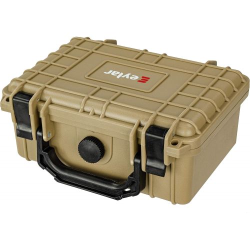  Eylar Protective Gear and Camera Hard Case Water & Shock Proof w/ Foam TSA Approved 8.12 inch 6.56 inch 3.56 inch (Tan)