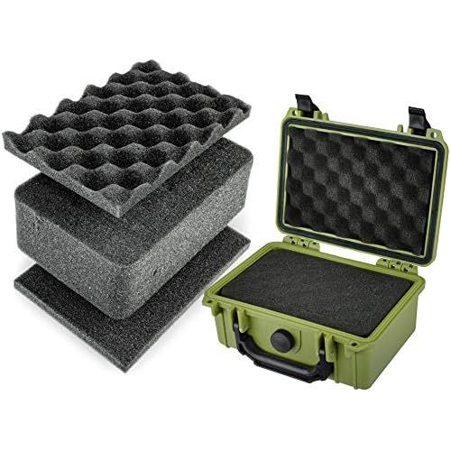  Eylar Protective Gear and Camera Hard Case Water & Shock Proof w/ Foam TSA Approved 8.12 inch 6.56 inch 3.56 inch (OD Green)