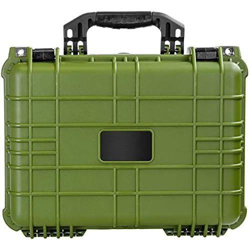  Eylar Standard 16 Gear, Equipment, Hard Camera Case with Custom Logo Plate, Waterproof with Foam TSA Standards (Green)