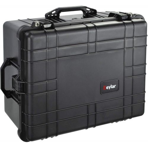  XL 24.64 Protective Roller Camera Hard Case Water and Shock Resistant w/ Foam (Black) by Eylar