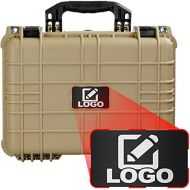 Eylar Standard 16 Gear, Equipment, Hard Camera Case with Custom Logo Plate, Waterproof with Foam TSA Standards (Tan)