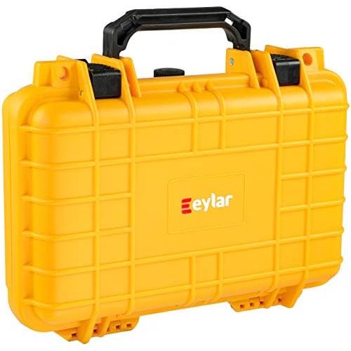  Eylar Protective Gear and Camera Hard Case Waterproof Dry Box with Foam 11.6 Inch 8.3 Inch 3.8 Inch (Yellow)