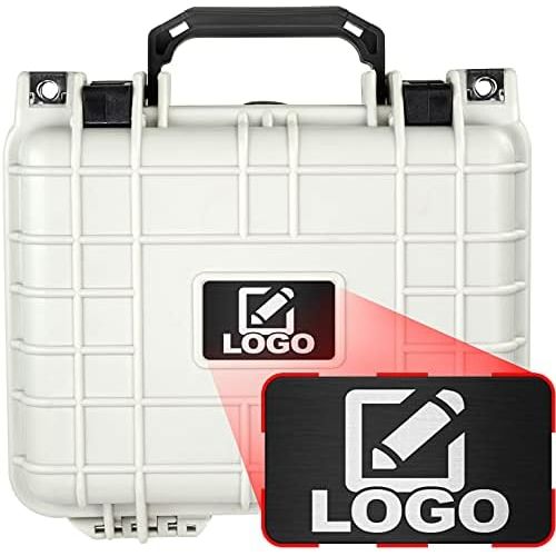  Eylar Small 10.62 Gear, Equipment, Hard Camera Case with Custom Logo Plate, Waterproof with Foam TSA Standards (White)