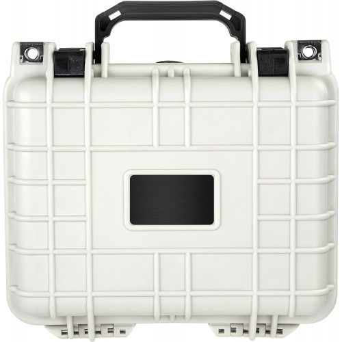  Eylar Small 10.62 Gear, Equipment, Hard Camera Case with Custom Logo Plate, Waterproof with Foam TSA Standards (White)