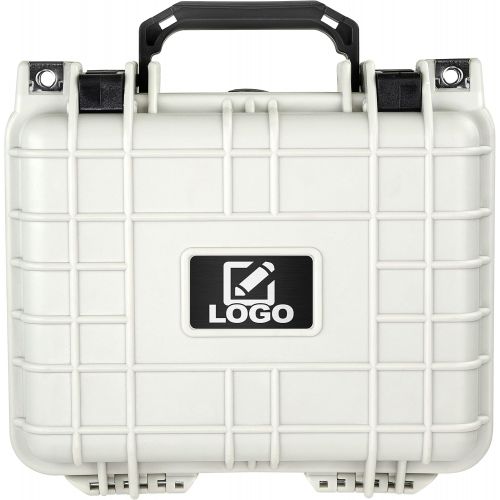  Eylar Small 10.62 Gear, Equipment, Hard Camera Case with Custom Logo Plate, Waterproof with Foam TSA Standards (White)