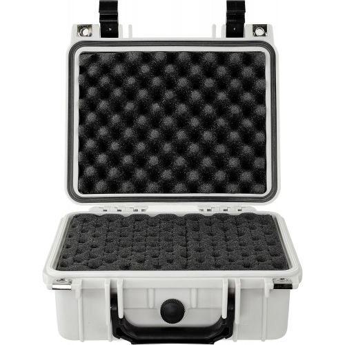  Eylar Small 10.62 Gear, Equipment, Hard Camera Case with Custom Logo Plate, Waterproof with Foam TSA Standards (White)