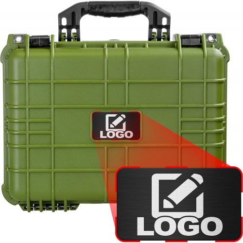  Eylar Standard 16 Gear, Equipment, Hard Camera Case with Custom Logo Plate, Waterproof with Foam TSA Standards (Green)