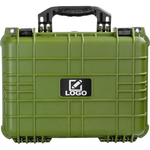  Eylar Standard 16 Gear, Equipment, Hard Camera Case with Custom Logo Plate, Waterproof with Foam TSA Standards (Green)