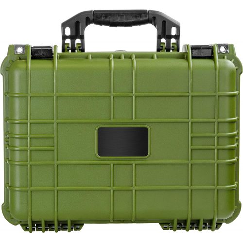  Eylar Standard 16 Gear, Equipment, Hard Camera Case with Custom Logo Plate, Waterproof with Foam TSA Standards (Green)