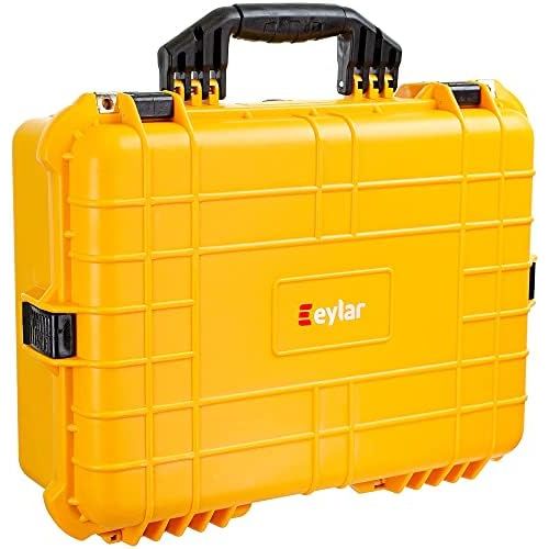  Eylar Large 20 Inch Protective Camera Case Water and Shock Proof with Foam (Yellow)