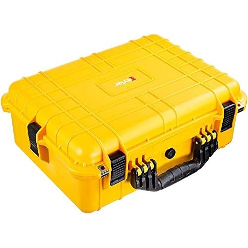  Eylar Large 20 Inch Protective Camera Case Water and Shock Proof with Foam (Yellow)