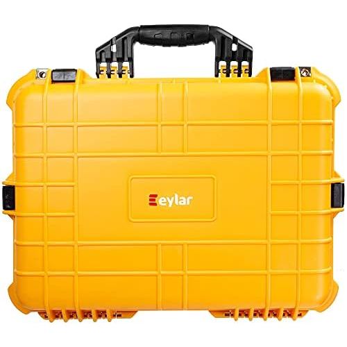  Eylar Large 20 Inch Protective Camera Case Water and Shock Proof with Foam (Yellow)