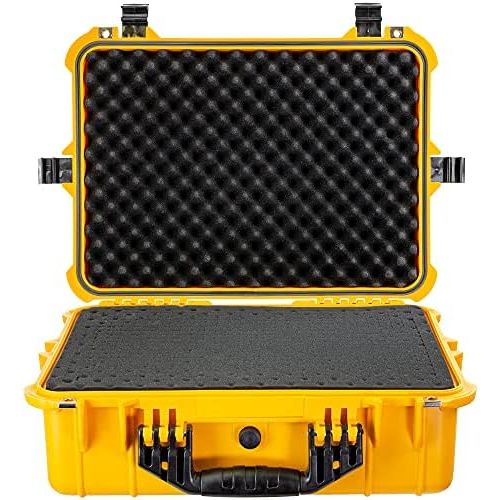 Eylar Large 20 Inch Protective Camera Case Water and Shock Proof with Foam (Yellow)