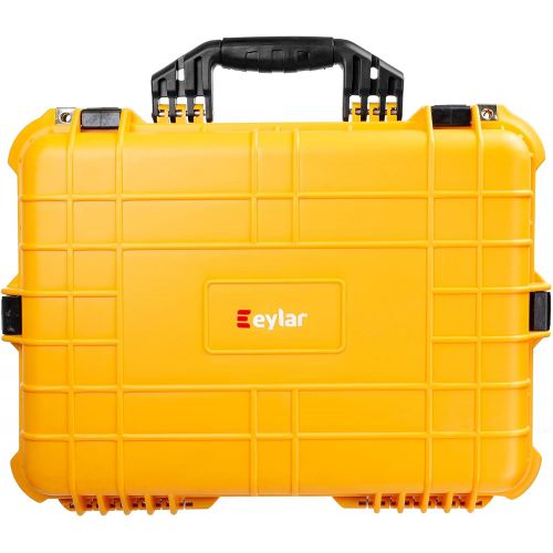  Eylar Large 20 Inch Protective Camera Case Water and Shock Proof with Foam (Yellow)