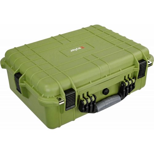  Eylar Large 20 Inch Protective Camera Case Water and Shock Proof with Foam (Green)