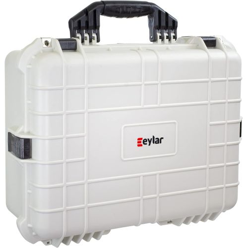  Eylar Large 20 Inch Protective Camera Case Water and Shock Proof with Foam (White)