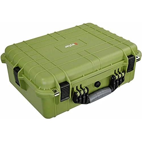  Eylar Large 20 Inch Protective Camera Case Water and Shock Proof with Foam (Green)