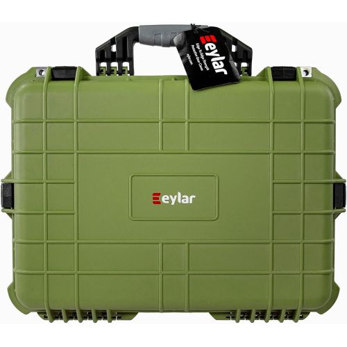  Eylar Large 20 Inch Protective Camera Case Water and Shock Proof with Foam (Green)