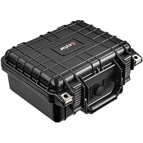  Eylar Small 10.62 Gear, Equipment, Hard Camera Case with Custom Logo Plate, Waterproof with Foam TSA Standards (Black)