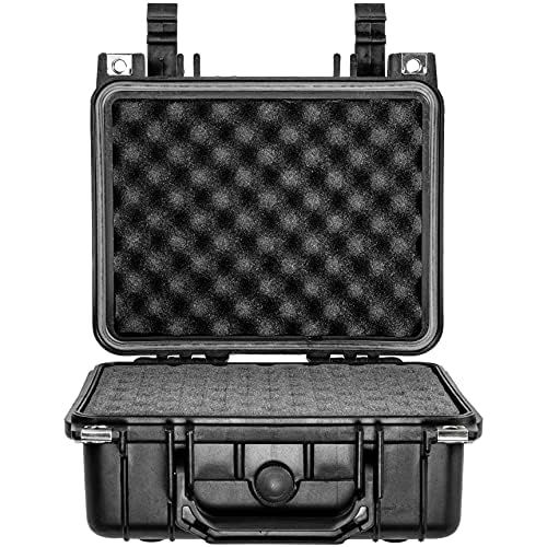  Eylar Small 10.62 Gear, Equipment, Hard Camera Case with Custom Logo Plate, Waterproof with Foam TSA Standards (Black)