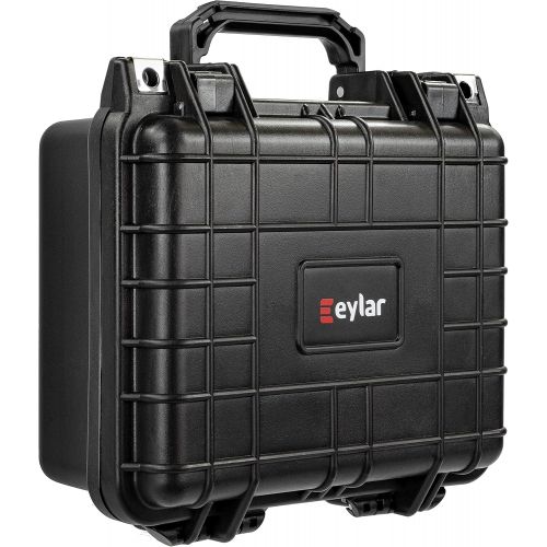  Eylar Small 10.62 Gear, Equipment, Hard Camera Case with Custom Logo Plate, Waterproof with Foam TSA Standards (Black)