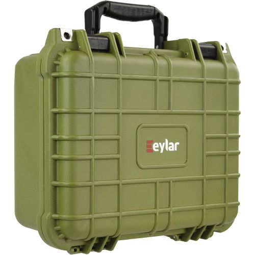  Eylar Protective Gear and Camera Hard Case Water & Shock Proof With Foam 13.37 inch 11.62 inch 6 inch OD Green (Green)