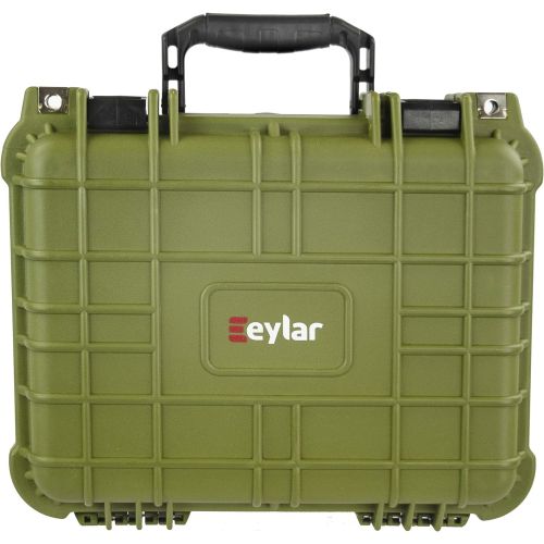  Eylar Protective Gear and Camera Hard Case Water & Shock Proof With Foam 13.37 inch 11.62 inch 6 inch OD Green (Green)