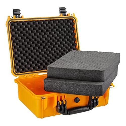  Eylar Standard 16 Gear, Equipment, Hard Camera Case Waterproof with Foam TSA Standards (Yellow)