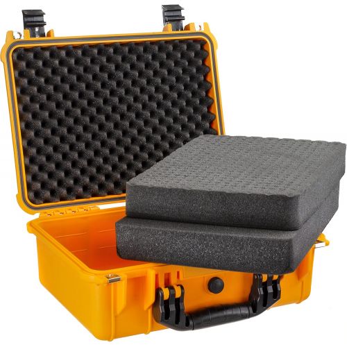  Eylar Standard 16 Gear, Equipment, Hard Camera Case Waterproof with Foam TSA Standards (Yellow)