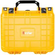 Eylar Small 10.62 Deep Gear, Equipment, Hard Camera Case Waterproof with Foam TSA Standards (Yellow)