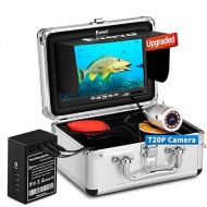 Eyoyo Underwater Fishing Camera, Ice Fishing Camera Portable Video Fish Finder, Upgraded 720P Camera w/ 12 IR Lights, 1024x600 Screen, for Sea, Lake, Boat, Ice Fishing