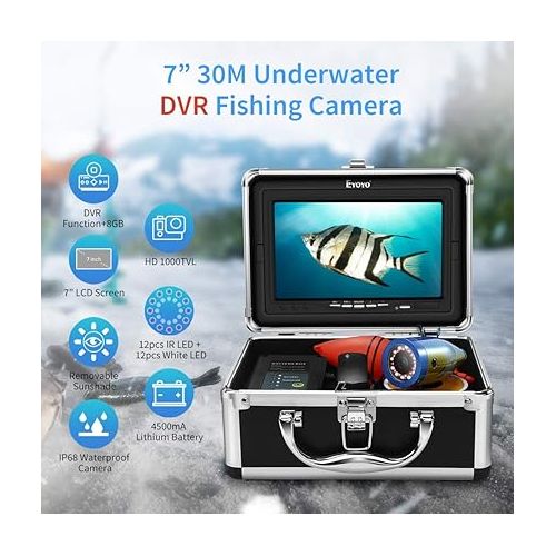  Eyoyo Underwater Fishing Camera, Ice Fishing Camera Portable Video Fish Finder
