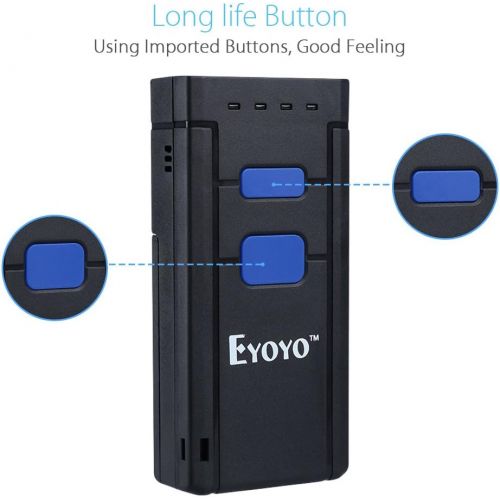  [아마존베스트]Eyoyo Mini 1D Wireless Barcode Scanner,Compatible with Bluetooth Function & 2.4GHz Wireless & Wired Connection, Portable Barcode Reader Work With Windows, Mac,Android, iOS Phones,