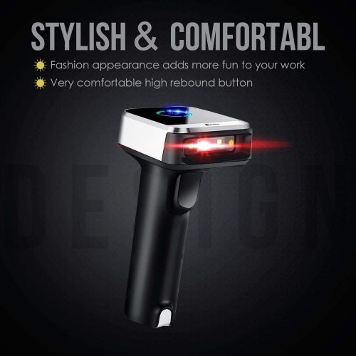  [아마존베스트]Eyoyo Bluetooth Barcode Scanner, Compatible with Bluetooth Function & 2.4GHz Wireless & Wired Connection CCD Bar Code Reader for iPad, iPhone, Android Phones, Tablets or Computers,