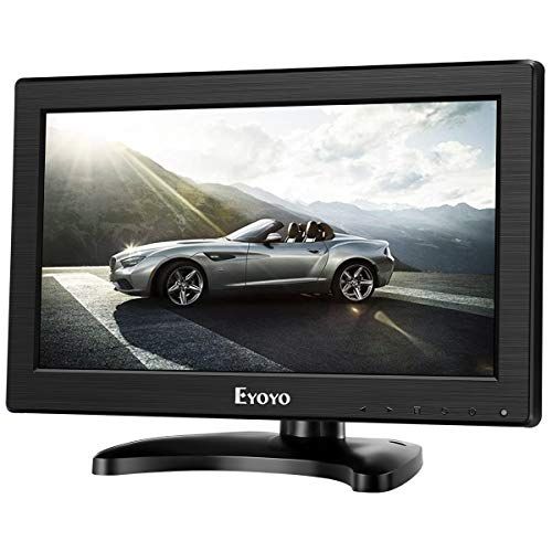  Eyoyo 12 Inch TFT LCD Monitor with AV HDMI BNC VGA Input 1366x768 Portable Mini HD Color Screen Display with Built-in Speaker