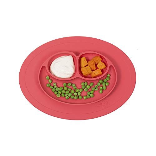  [아마존베스트]Ezpz ezpz Mini Mat - One-Piece Silicone placemat + Plate (Coral), One Size